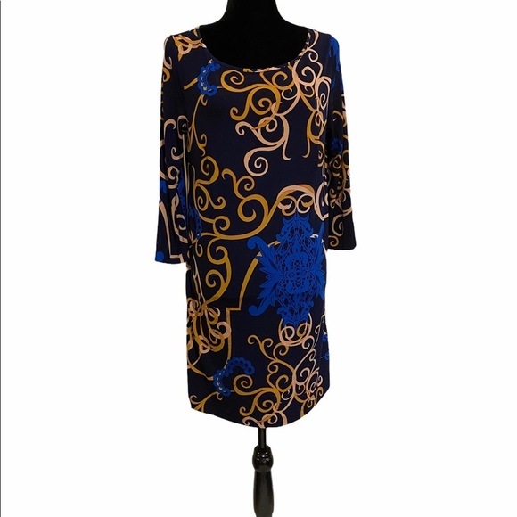 Tibi Arabesque Three quarter Sleeve Shift Dress Sm - Picture 1 of 13